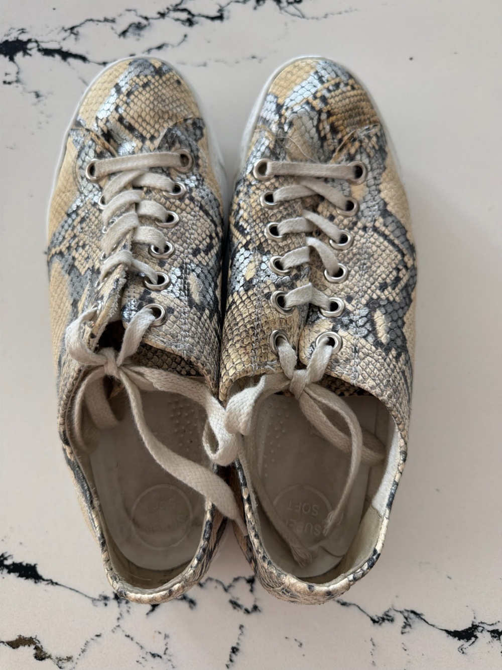 Paul Green soft sole Snake-Print Women's Lace-Up Sneakers